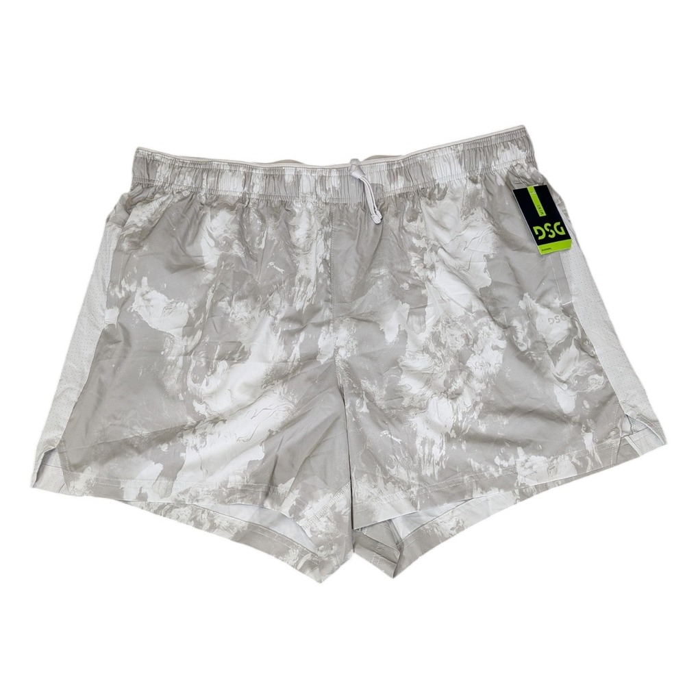 DSG Mens Stride Run Short 5 Inch Inseam Grey Marble Print Size 2XL NWT